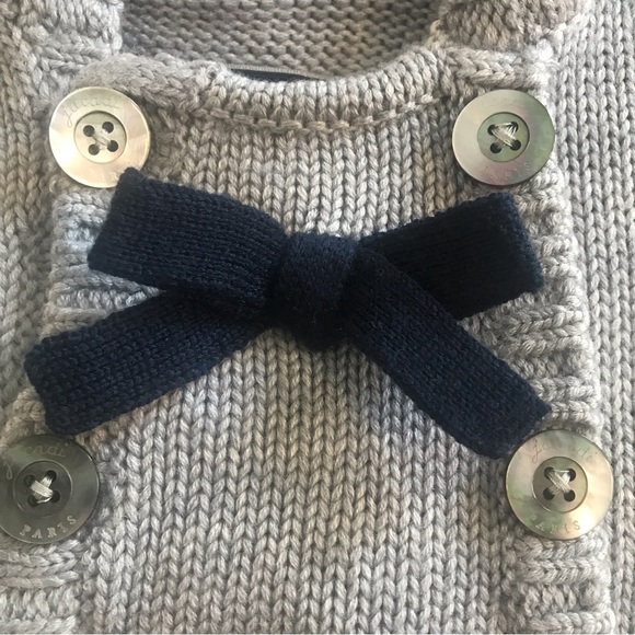 NWOT Jacadi Paris Gray Wool Blend Poncho, Size 18 Months. - Picture 3 of 8